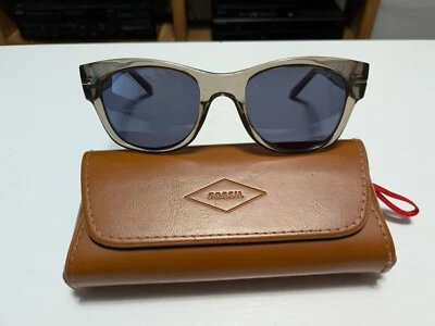 Gafas de sol para mujer Fossil FW17 translúcidas negras/grises 51-21 145 con estuche Foto 1 de 4