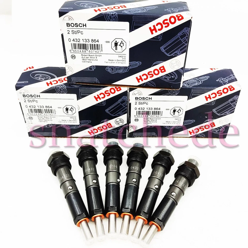 6X Diesel Fuel Injectors 0432133864 For Bosch 1994-98 Dodge Ram 5.9L 12 Valve - Изображение 1 из 4