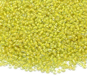 SBX1533 gelb leuchtende Innenfarbe 6/0 4 mm Rondelle Glassamen Perlen 450 g - Bild 1 von 3
