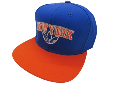 New York Knicks Mens Blue Orange Size OSFA Adidas Snapback Flat Brim Hat $25 - Image 1 of 4
