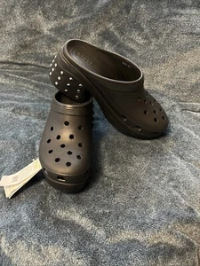 Crocs Siren Black Studded Platform Clog Heel Men Size 13 - New NWT - Picture 1 of 10