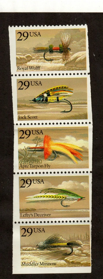 Scott 2545-2549 29¢ Fishing Flies MNH Free Shipping in the USA - Image 1 of 1