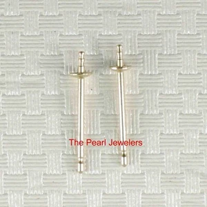 Pair of 14K Solid Yellow or White Gold Post Findings for Stud Earrings - Picture 1 of 8