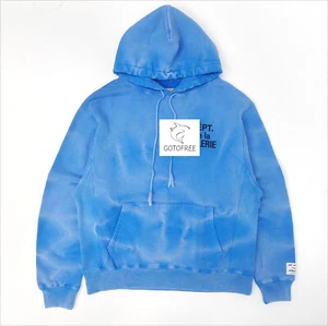 GOTOFREE LONG SLEEVE BLUE G PATCHWORK HOODIE HOODED HOODIE SWEATSHIRT JUMPER - Picture 1 of 8