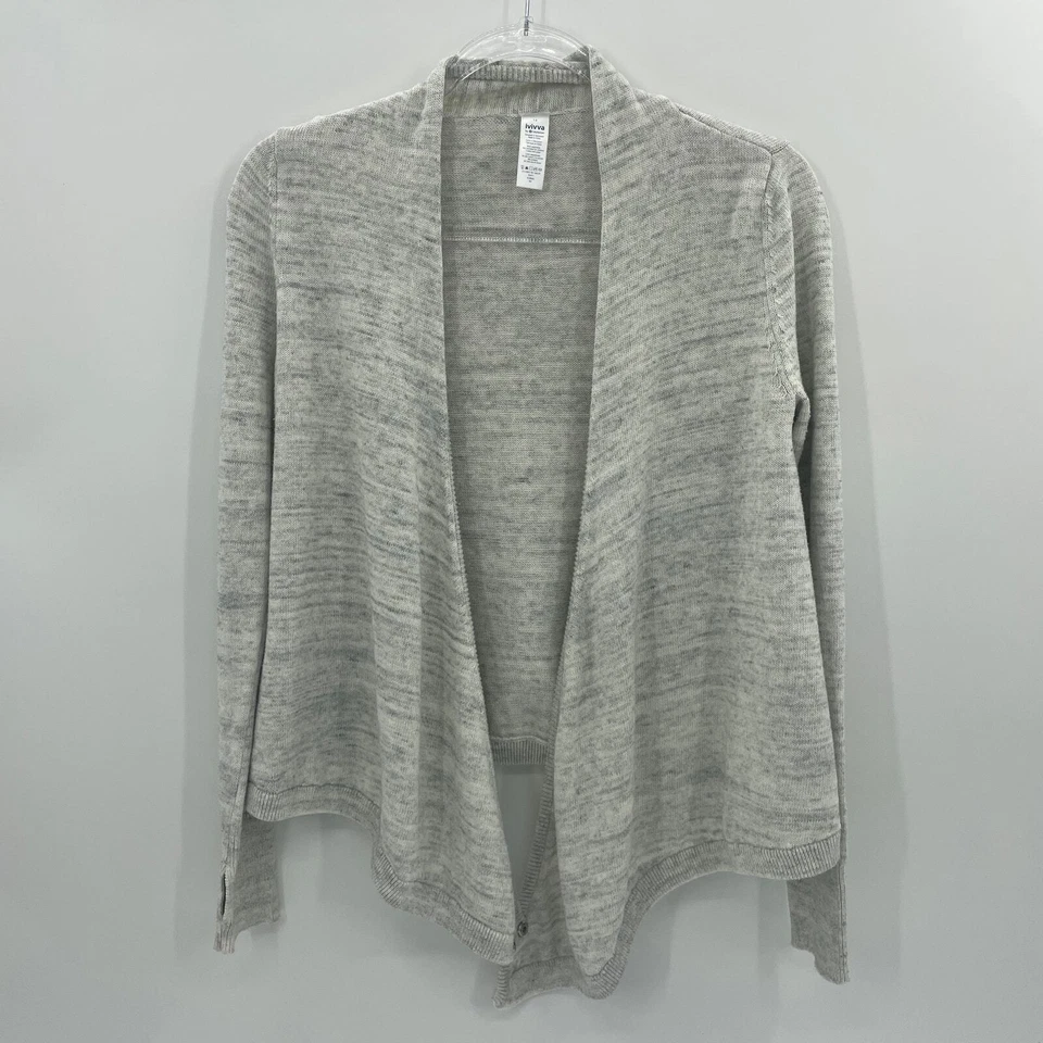 Cárdigan IVIVVA By Lululemon Tejido Suéter Niñas Talla 14 Mezcla de Algodón Frente Abierto Foto 1 de 4