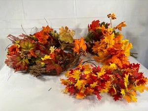 Herbstdeko Konvolut: Herbstkranz, Kerzenständer & Blumenstrauß - Bild 1 von 11