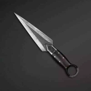 HERMOSO CUCHILLO DAGA DE ACERO DAMASCO HECHO A MANO PERSONALIZADO DE 10" CON FUNDA - Imagen 1 de 4