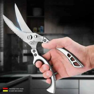 Professional Kitchen Scissors Heavy Duty Bone Shears Duck Fish Chicken Herbs NEW - Picture 1 of 9