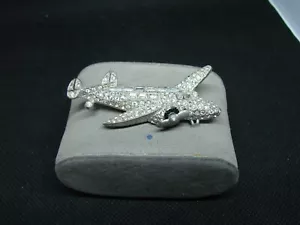 RHINESTONE PROP AIRPLANE JEWELRY PIN 1940/50 ERA ! - Picture 1 of 2