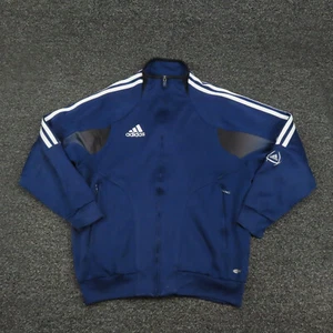 Adidas Jacket Youth XL Extra Large Blue & White Long Sleeve Mock Neck Casual Boy - Picture 1 of 12