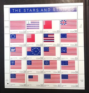 USA Briefmarken The Stars and Stripes 33 Cent 20er Bogen - Bild 1 von 2