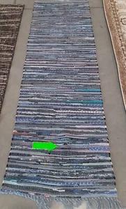 BLUE / MULTI 2'-3" x 7'-0" Broken Thread Rug Reduced Price 1172772353 RAR127B-27 - Picture 1 of 4