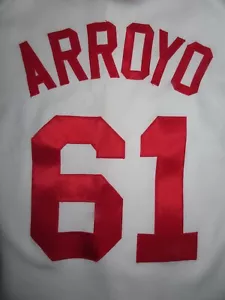 Majestic BRONSON ARROYO No 61 BOSTON RED SOX Button-Down (2XL) Baseball Jersey - Picture 1 of 5