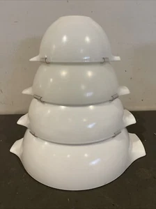 Rare Vintage Pyrex Opal No Paint Cinderella bowl set 444, 443, 442, 441 Stamped - Picture 1 of 23