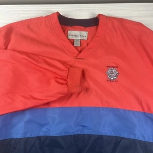 Golf Pullover Whistling Straits V Neck Windbreaker Mens XL Red Blue Navy Rotofil - Picture 1 of 14