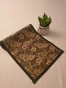 Floral Print Bamboo Table Runner , 30x135 cm (Black and White) - Picture 1 of 3