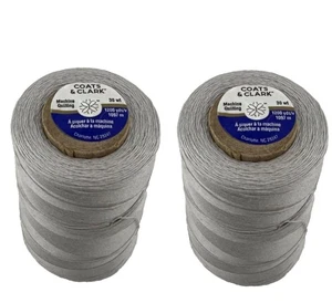 Coats & Clark 100% Cotton Sewing Thread, Nugray, 1200 Yards - 2 Pack, New - Picture 1 of 6