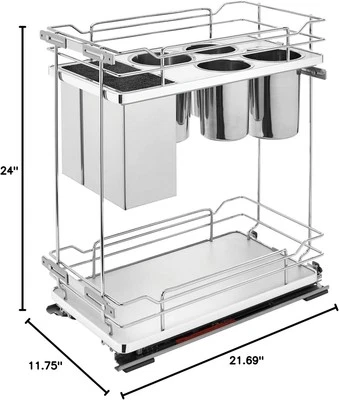 Rev-A-Shelf 5322KB-BCSC-11-GR  Two-Tier Knife Block Pullout Organizers w/Soft - Image 1 of 4