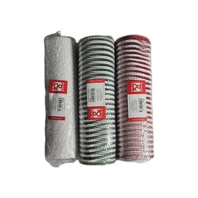 Place & Time Deco Mesh, Red & White, Green, Black & White, White with Jute - Image 1 of 4