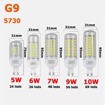 G9 LED Corn Light Bulbs 5730 SMD 5W 6W 7W 9W 10W Warm/White Lamps Spotlight 220V - Image 1 of 4