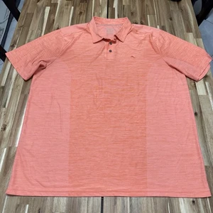 Tommy Bahama Polo Shirt 3XLT Island Zone Orange Peach Performance Stretch Golf - Picture 1 of 6
