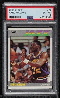 1987-88 Fleer Karl Malone #68 PSA 6 HOF - Image 1 of 2