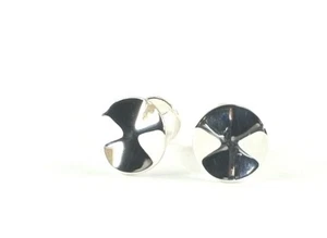 Ippolita 925 Sterlingsilber gewellte Scheibe Manschettenknöpfe mit Etui Einzelhandel 400 $ - Bild 1 von 9
