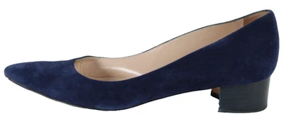 Zapatos de salón MANOLO BLAHNIK azul marino gamuza punta almendra tacón bajo 38 Foto 1 de 4