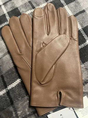 COACH L Tech 手套 54182 - 羊皮 - 深马鞍 - 全新带标签 — 第 1/3 张图片