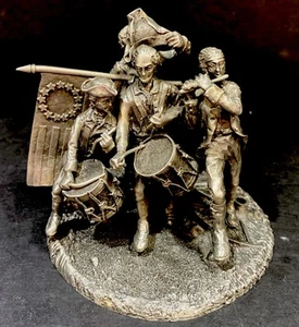 Miniature Pewter Sculpture Figurine “The Spirit Of 1776” 1976 By Hudson Pewter - Picture 1 of 7