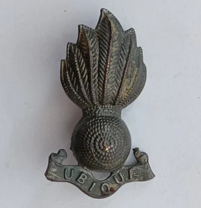 Vintage Original Royal Fusiliers Brass Military Cap badge. PB1-197 - Picture 1 of 3