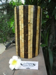 Bali Coconut & Resin Mosaic Table/Wall Lamp - 1 0nly - Picture 1 of 11