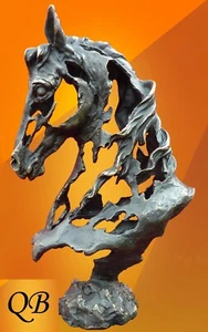 ART DECO BRONZE PFERDEKOPF IN SCHWARZ FIGUR SKULPTUR STATUE ARABISCHE FIGUR - Bild 1 von 6