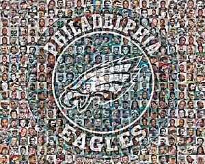 Philadelphia Eagles Photo Mosaic Print Art using over 150 Greatest Eagle Players