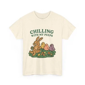 Chillin' with My Peeps T-Shirt, Easter Tee, Marshmallow Chick Shirt, Pastel - Picture 1 of 109
