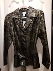 Chico's Hoot Chattin Black Gold Jacket Blazer Belted Owls Lined NEW w/Tags