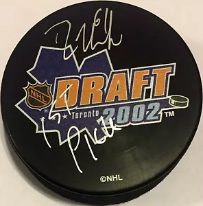 RICK NASH SIGNED 2002 NHL DRAFT PUCK TORONTO BLUE JACKETS RANGERS 1ST PICK AUTO - Picture 1 of 1