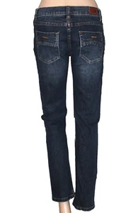 RSQ London Skinny Youth Size 14 Dark Wash Distressed Stretch Jeans 28" Inseam - Picture 1 of 12