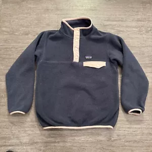 Patagonia Jacket Girls Small 7-8 Synchilla Fleece Pullover Snap Button Sweater - Picture 1 of 7