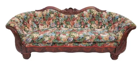 Regency Rococo Victorian Laminated Rosewood Serpentine Sofa / Couch Circa 1840's Cover