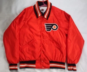 VINTAGE RARE 80's STARTER PHILADELPHIA FLYERS SATIN JACKET SIZE M - Picture 1 of 5