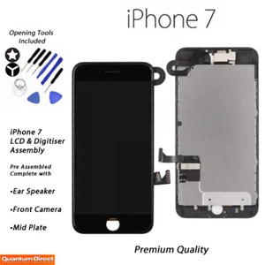 NEW iPhone 7 Retina LCD Digitiser Touch Screen Full Assembly with Parts - BLACK - Picture 1 of 5