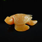 2.7'' Natural Crystal Hand Carved Yellow Chalcedony Jasper Turtle Gift Decor Art