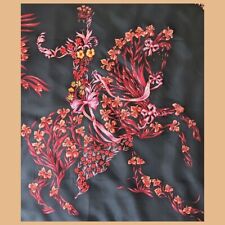 New Hermes scarf silk Carre 90cm 35"x35" Red Pink Purple  flower horse