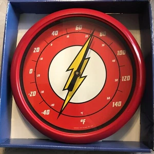 D.C. COMICS THE FLASH INDOOR/OUTDOOR THERMOMETER. Brand new. 9 inch x 9 inch - Picture 1 of 2