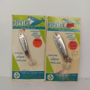 VINTAGE HOPKINS SHORTY SPOONS w/BUCKTAIL - USA - 2 SPOONS - Picture 1 of 2