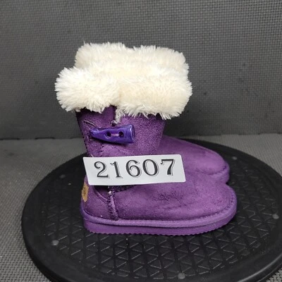 Apres By Lamo 靴子 学步儿童 尺寸 7 紫色 白色 人造毛皮 有衬里 靴子 — 第 1/4 张图片