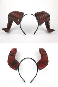 TWISTED BULL RAM GOAT ARIES BEAST SATYR DRAGON HORNS DEMON COSTUME HEADPIECE - Picture 1 of 11