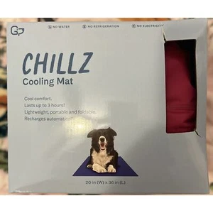 Chillz Cooling Mat For Dog 20in*36in Red - Picture 1 of 3
