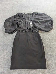 MACKAGE Dress Womens 0 Black Wool / Silk /Nylon STW-DR11 ( NWT) Short Sleeve - Picture 1 of 12